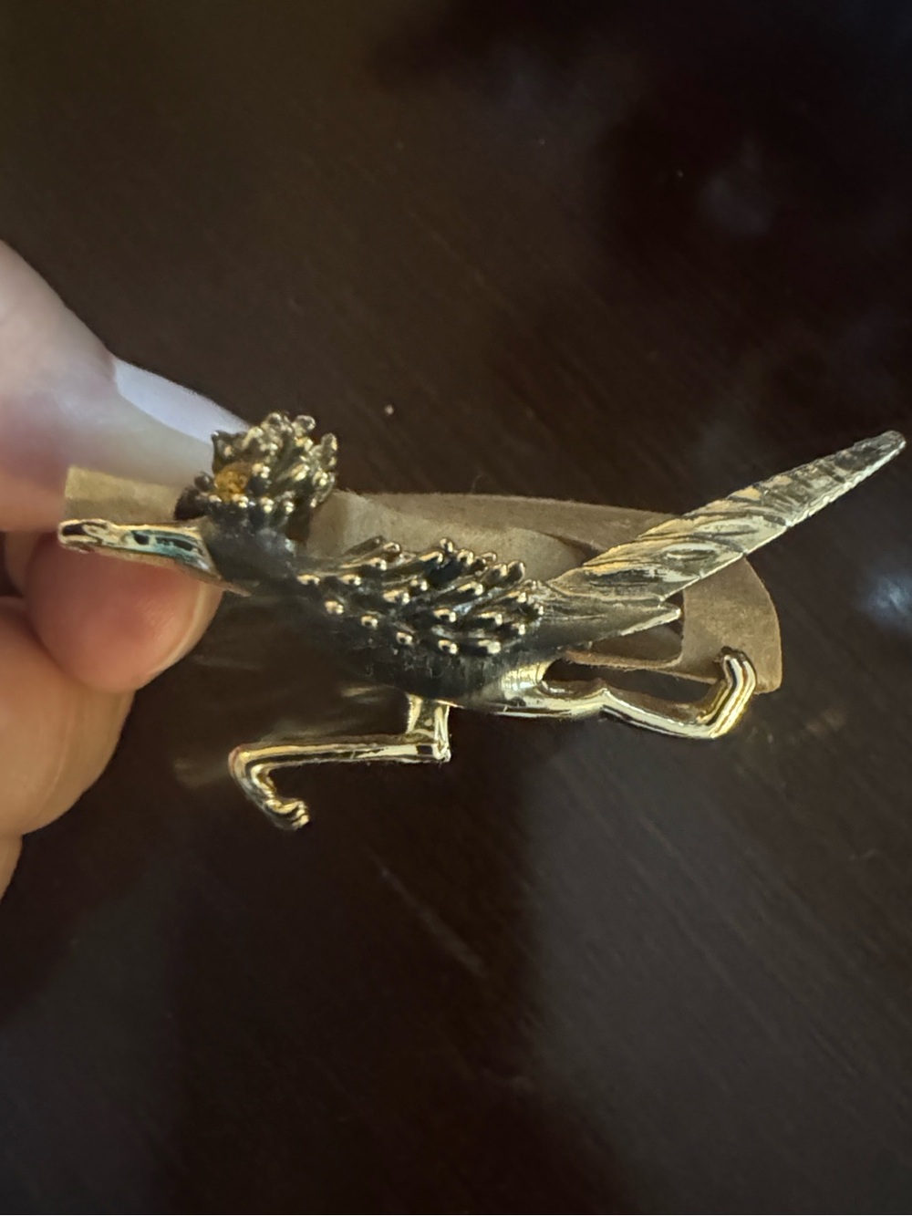 Decorative Gold vintage Roadrunner brooch bird collectible vintage